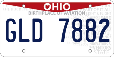 OH license plate GLD7882