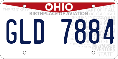 OH license plate GLD7884