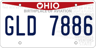 OH license plate GLD7886