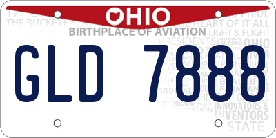 OH license plate GLD7888