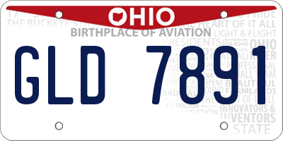 OH license plate GLD7891