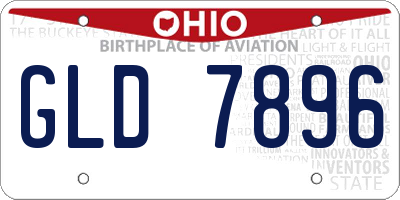 OH license plate GLD7896