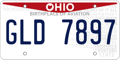 OH license plate GLD7897