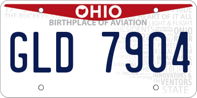 OH license plate GLD7904