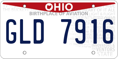 OH license plate GLD7916
