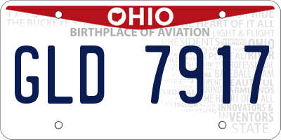 OH license plate GLD7917