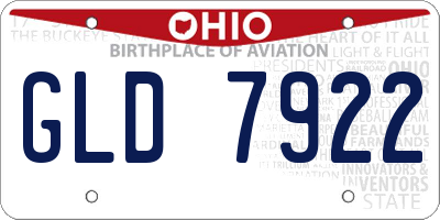 OH license plate GLD7922