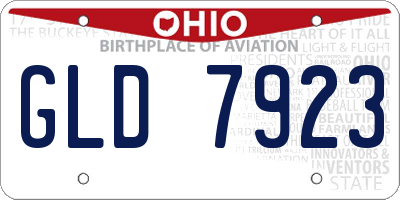 OH license plate GLD7923