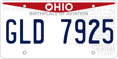 OH license plate GLD7925