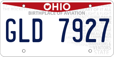 OH license plate GLD7927