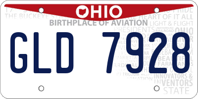 OH license plate GLD7928