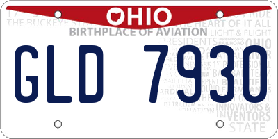 OH license plate GLD7930