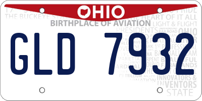 OH license plate GLD7932