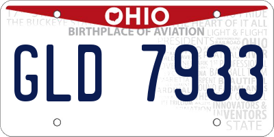 OH license plate GLD7933