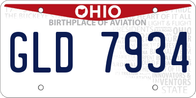 OH license plate GLD7934