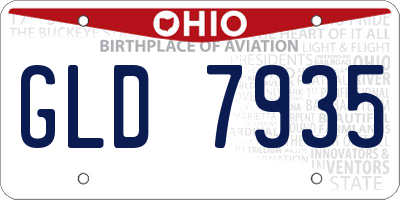 OH license plate GLD7935