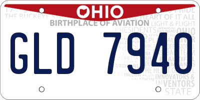 OH license plate GLD7940