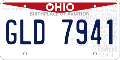 OH license plate GLD7941