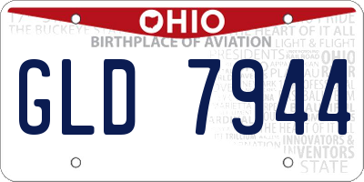 OH license plate GLD7944