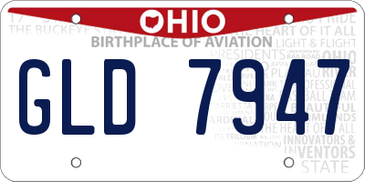 OH license plate GLD7947