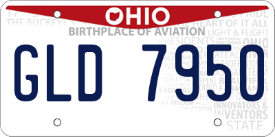 OH license plate GLD7950