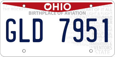 OH license plate GLD7951