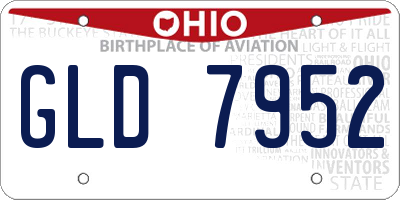 OH license plate GLD7952