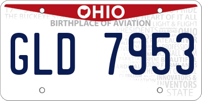 OH license plate GLD7953
