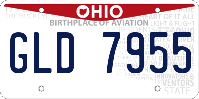 OH license plate GLD7955