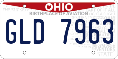 OH license plate GLD7963