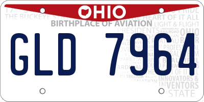 OH license plate GLD7964