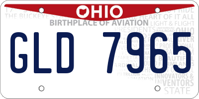 OH license plate GLD7965