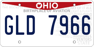 OH license plate GLD7966