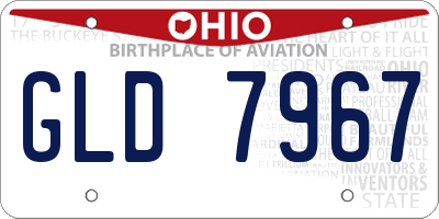 OH license plate GLD7967