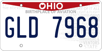 OH license plate GLD7968
