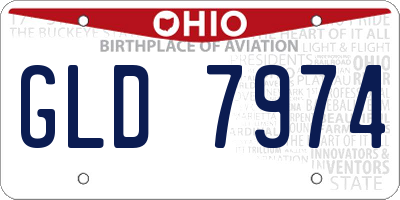 OH license plate GLD7974