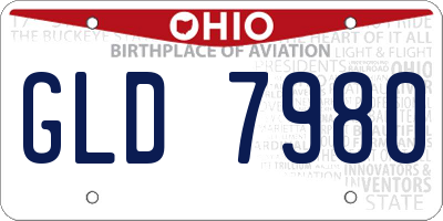OH license plate GLD7980