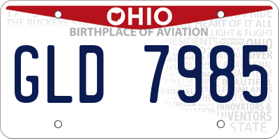 OH license plate GLD7985