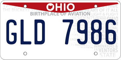 OH license plate GLD7986