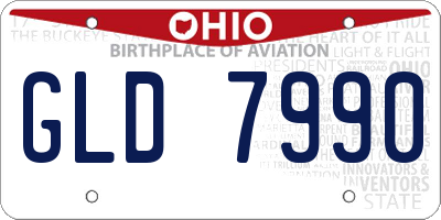 OH license plate GLD7990
