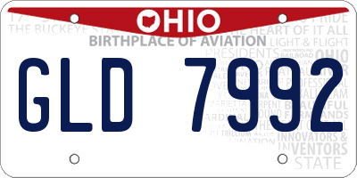 OH license plate GLD7992