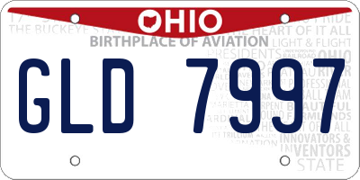 OH license plate GLD7997