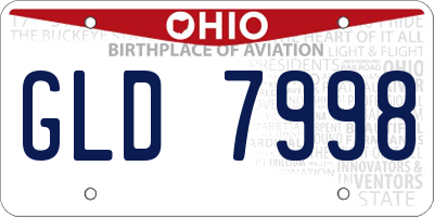 OH license plate GLD7998