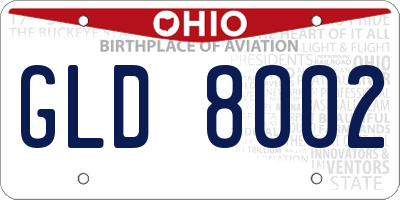 OH license plate GLD8002