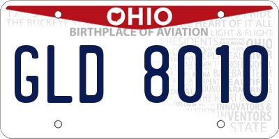 OH license plate GLD8010