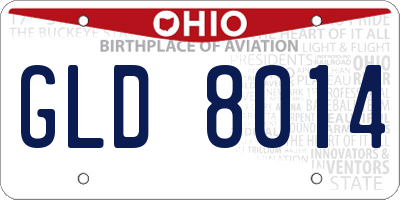 OH license plate GLD8014