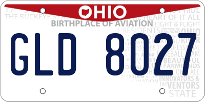OH license plate GLD8027