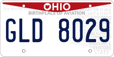 OH license plate GLD8029
