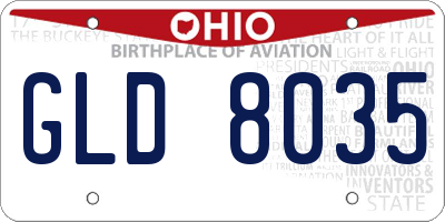 OH license plate GLD8035
