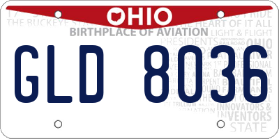 OH license plate GLD8036
